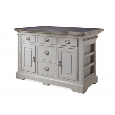 Paula Deen Home Dogwood Kitchen Island with Stainless Steel Counter Top PDH2539